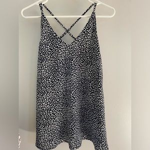 Black and white leopard print tank - small